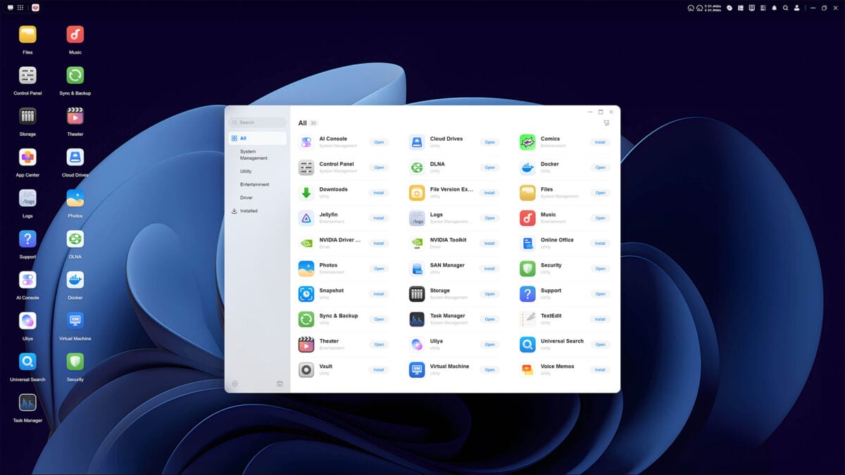 The UGOS Pro App Center, running on the Ugreen NASync iDX6011 Pro.
