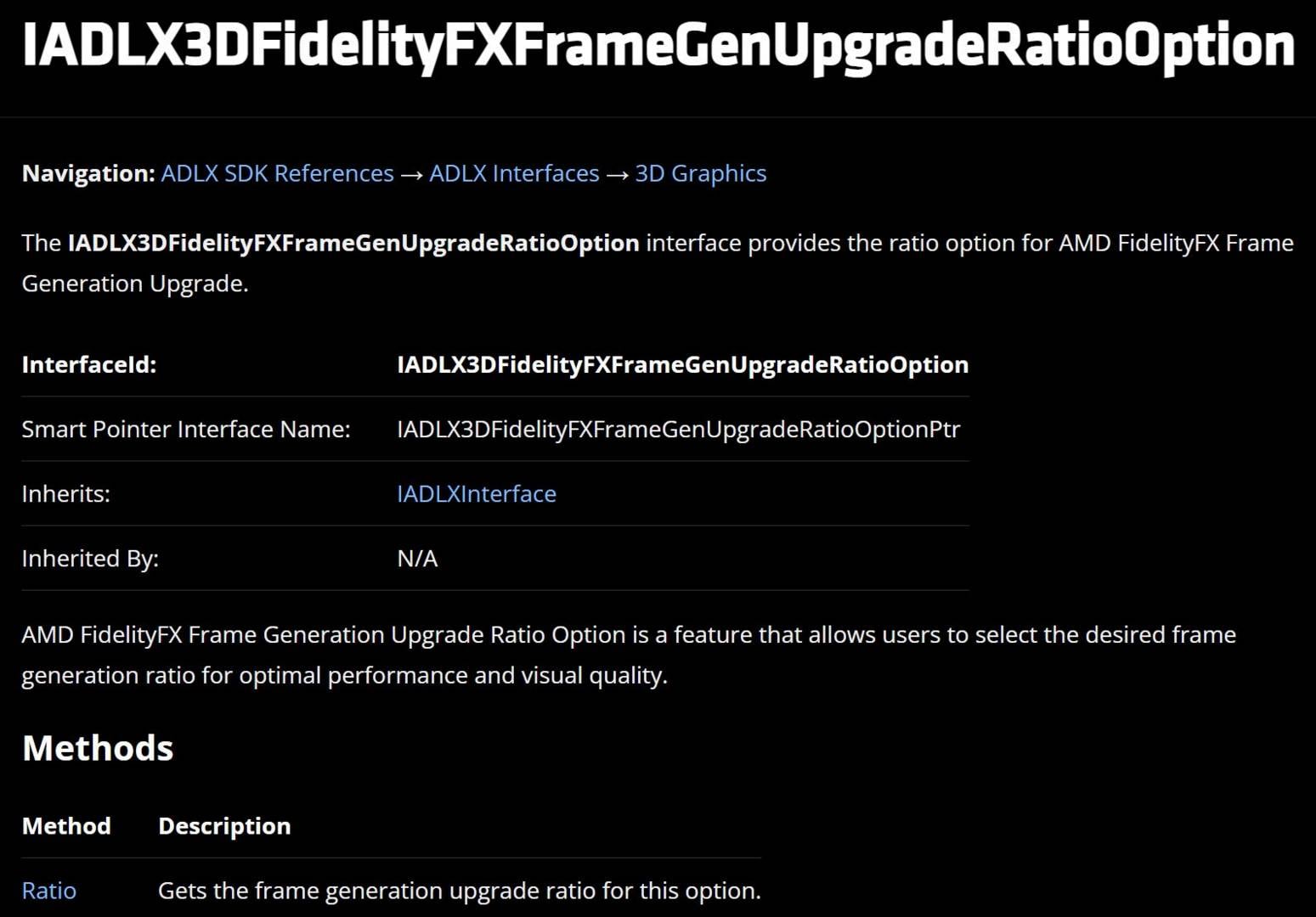 AMD FSR Frame Generation Upgrade SDK.