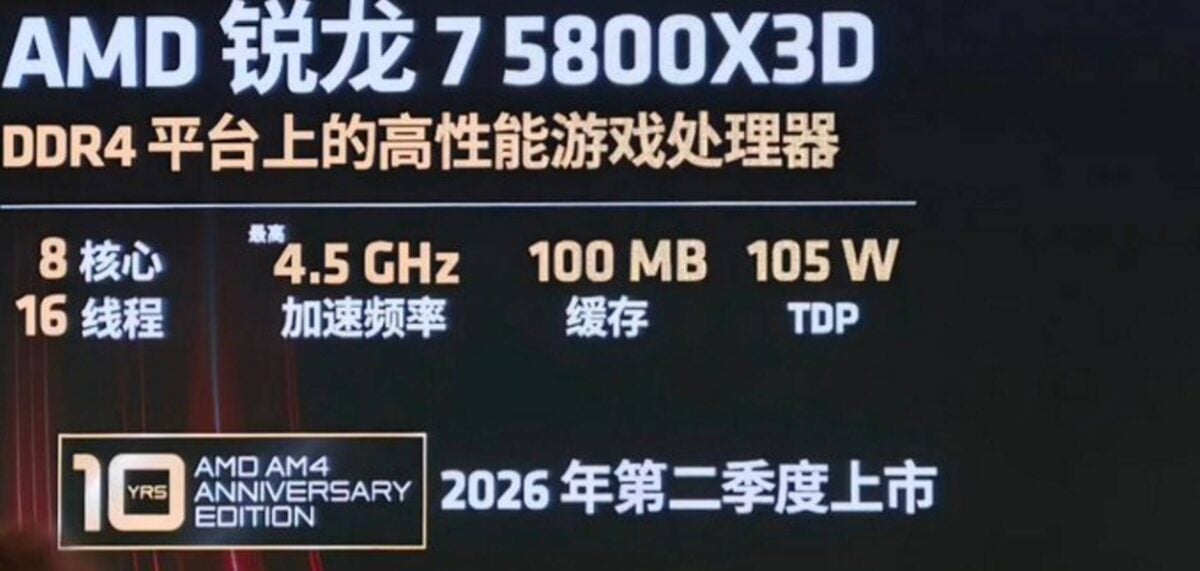 AMD Ryzen 7 5800X3D announcement.
