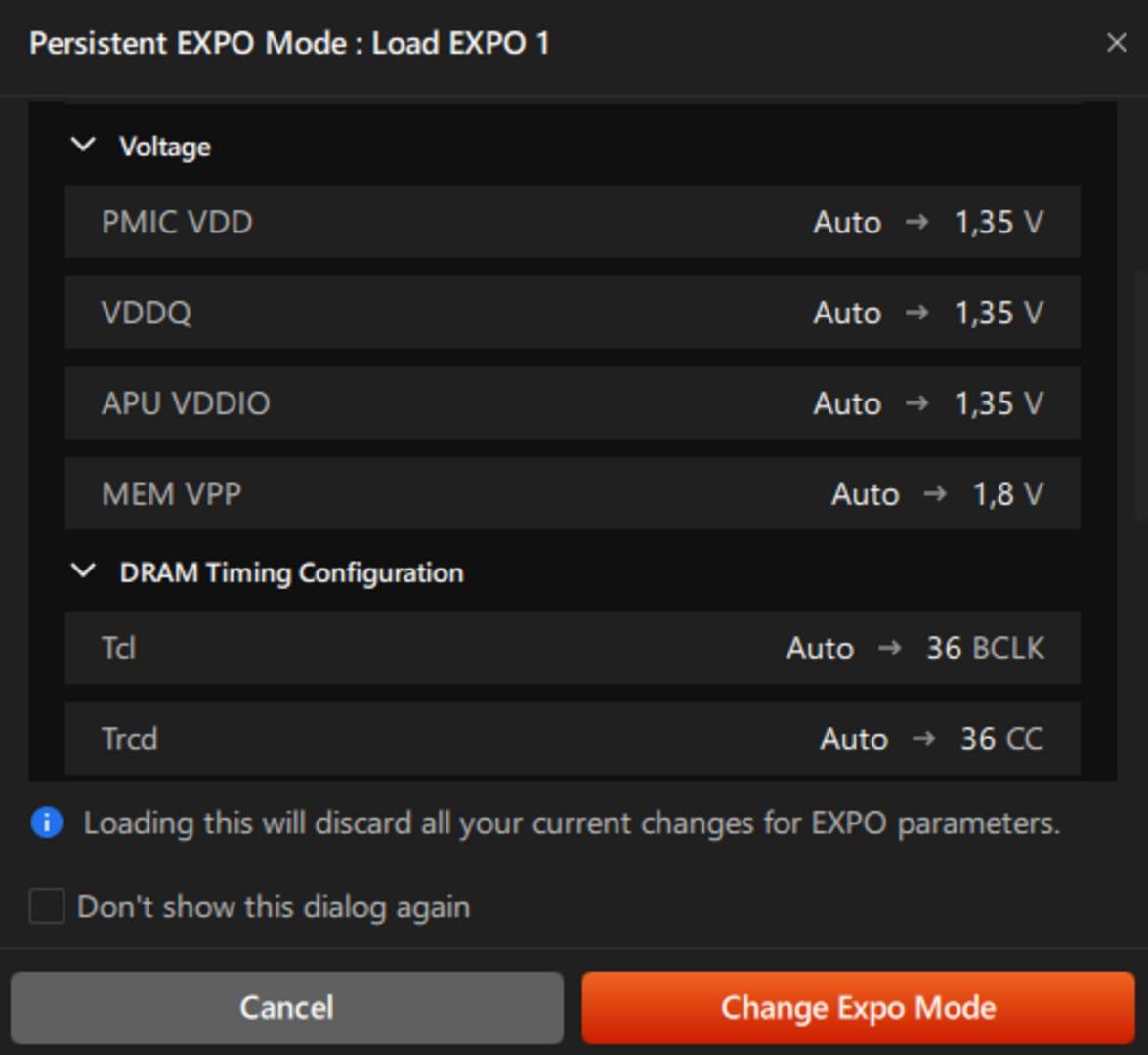 AMD Ryzen Master - settings confirmation.