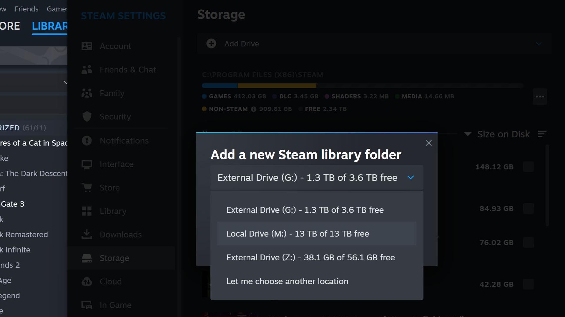 NAS gaming - adding ISCSI drive in Steam