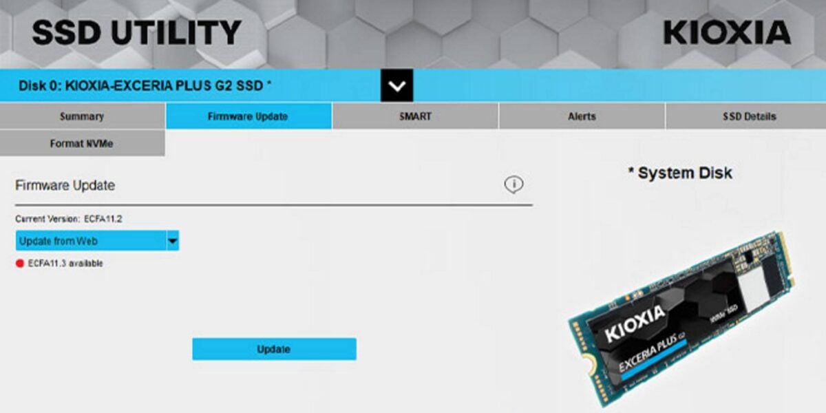 Kioxia SSD Utility Management Software.