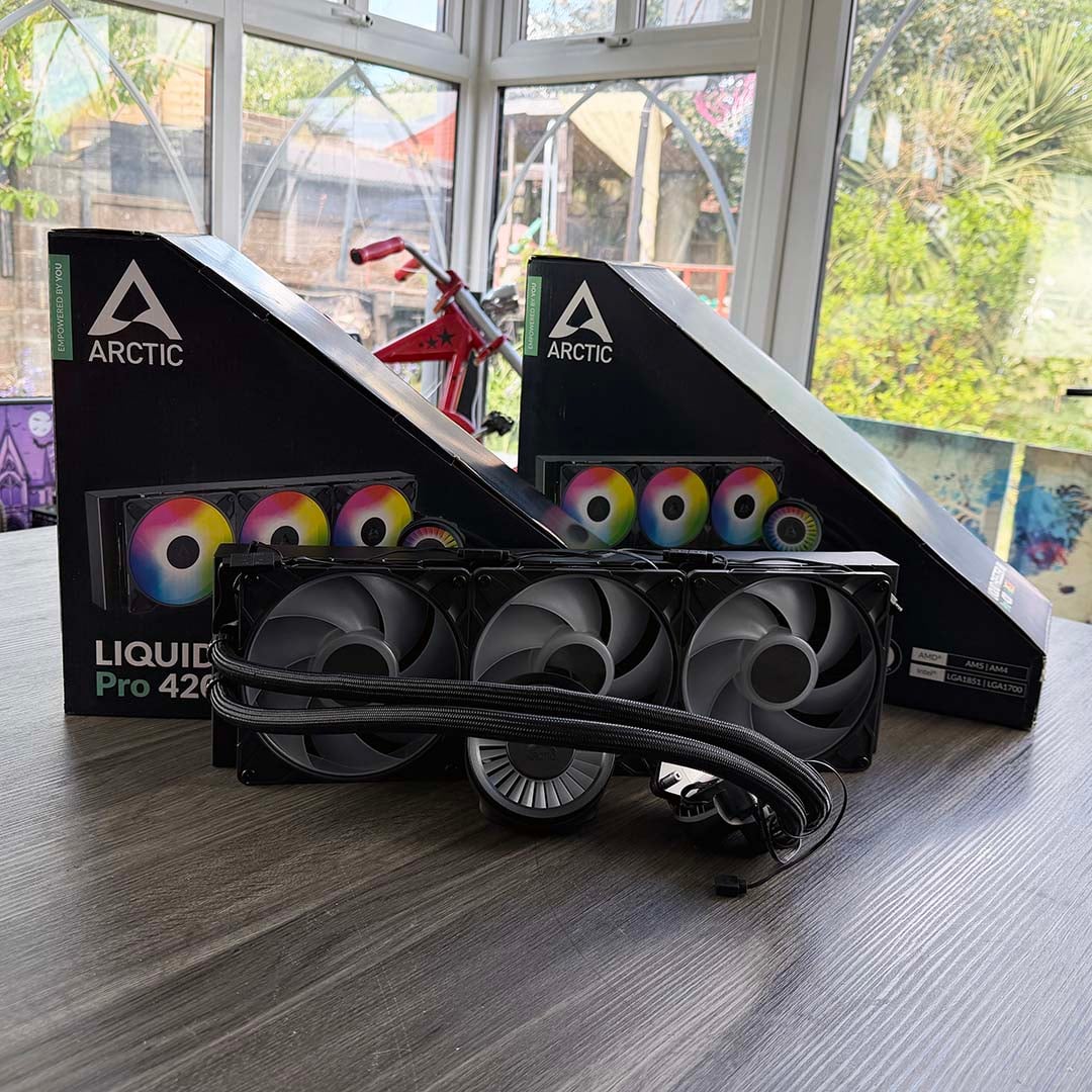 Arctic Liquid Freezer III Pro 420 ARGB AIO liquid coolers with their boxes