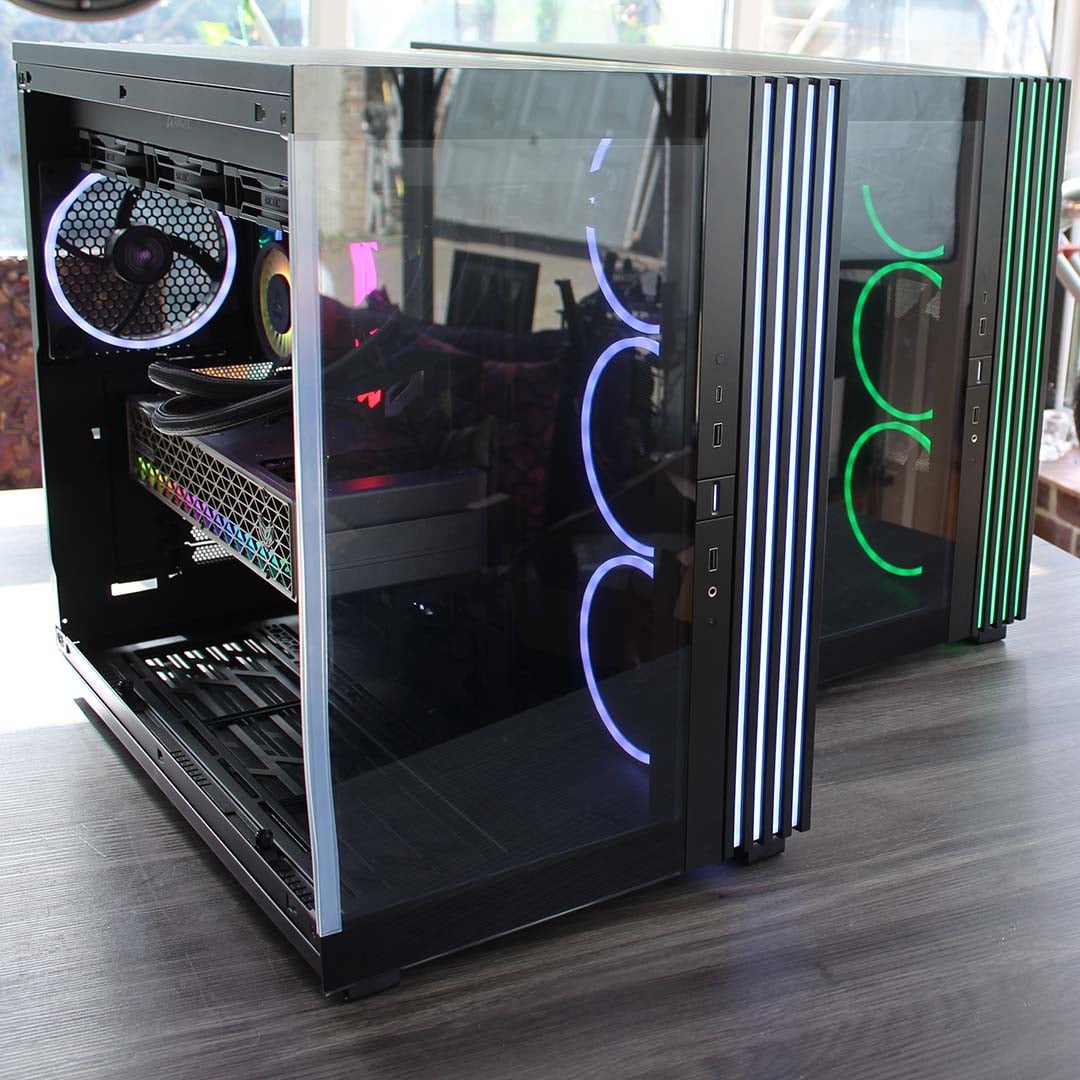 Two be quiet! Light Base 900 FX cases with PCs installed inside them