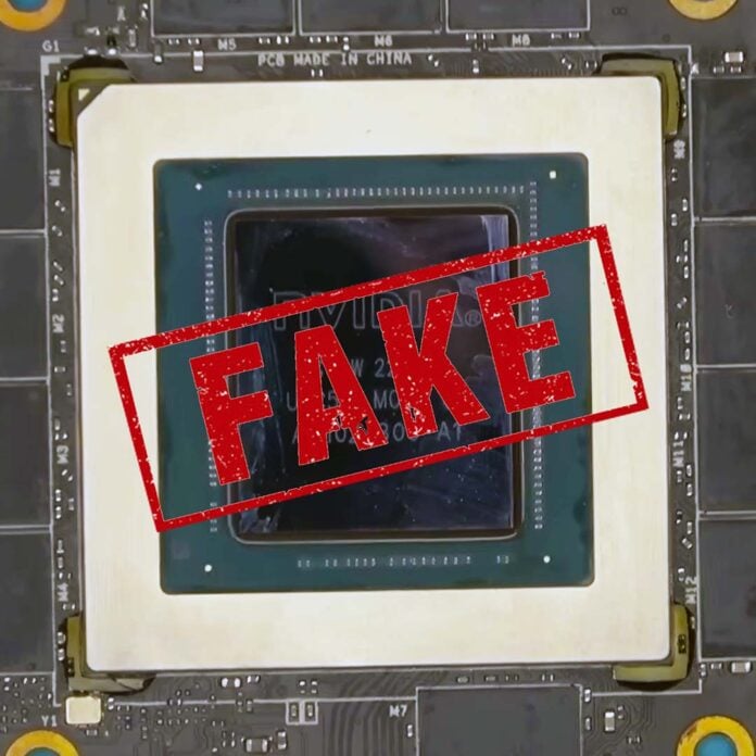 Fake Nvidia GeForce RTX 4090 with laser-engraved model name