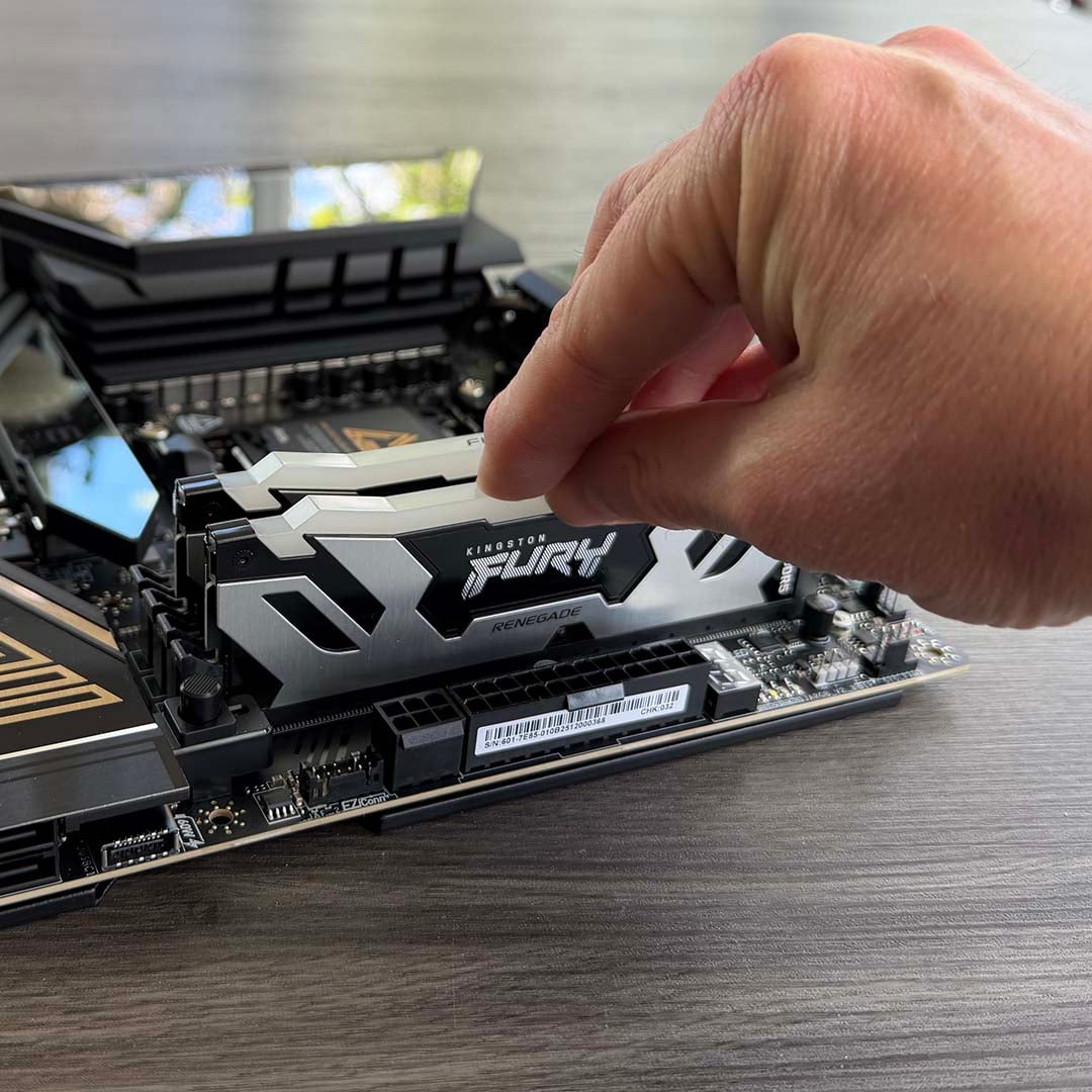 Kingston Fury Renegade DDR5 RGB RAM installed in an MSI MEG X870E Ace Max motherboard