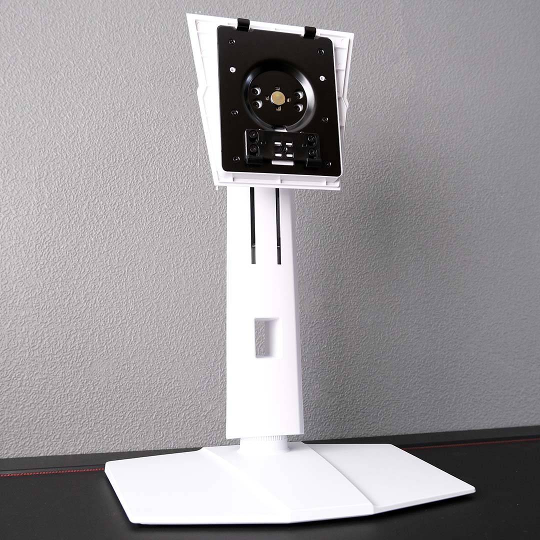 The base and neck of the MSI MAG 272QPW QD-OLED X28 monitor.