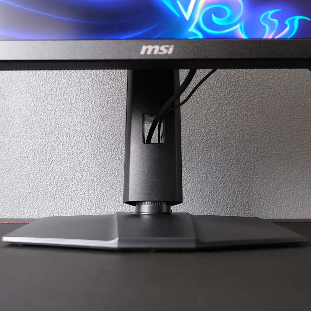 The cable management on the MSI MPG 272QRF X36 monitor.