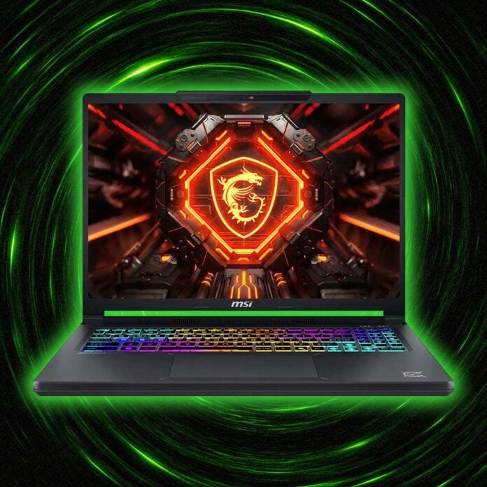 MSI Crosshair 16 gaming laptop with Nvidia GeForce RTX 5070 mobile GPU.