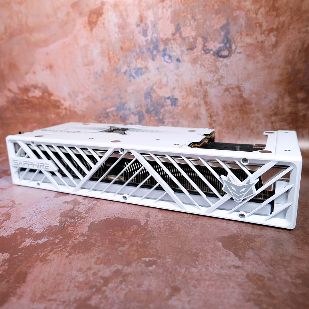 The side of the Nitro+ Radeon RX 9070 XT PhantomLink Edition.