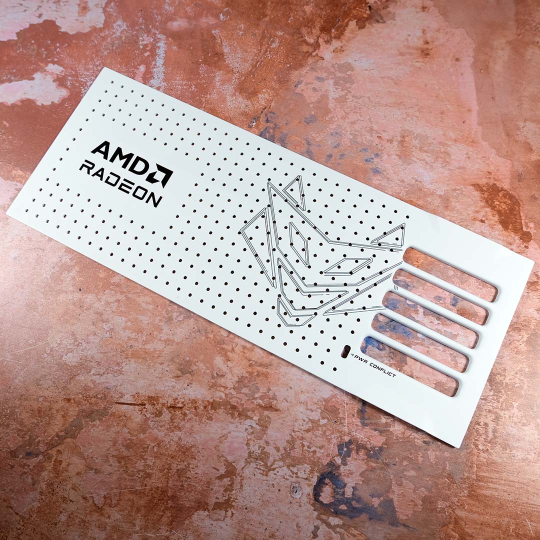 The backplate for the Nitro+ Radeon RX 9070 XT PhantomLink Edition.