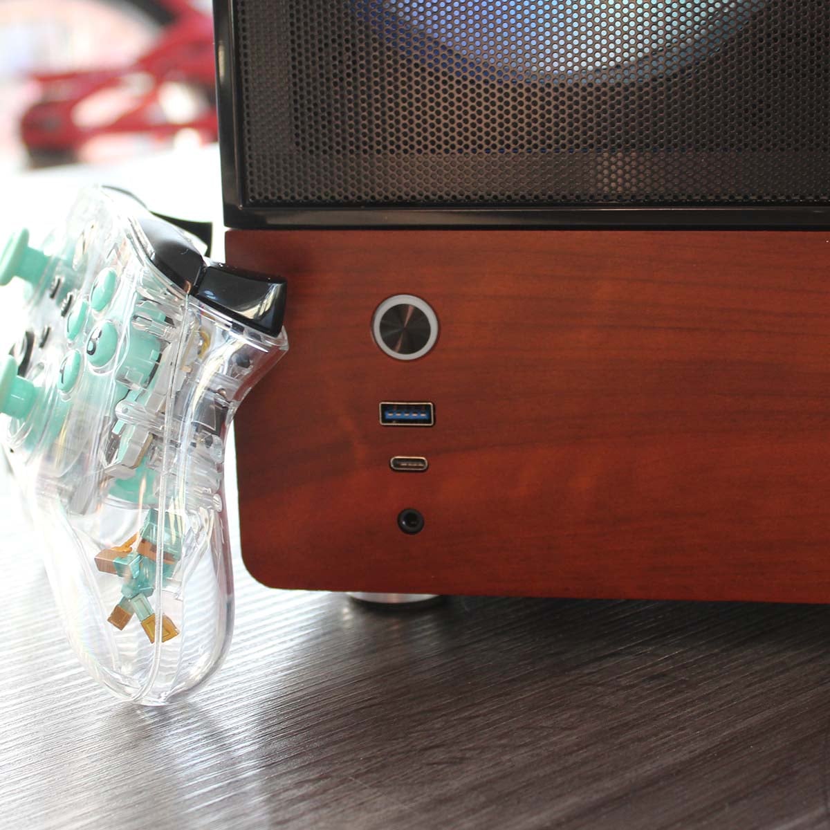 Wired2Fire Haven Ember Pro 9060 front ports with gamepad for scale