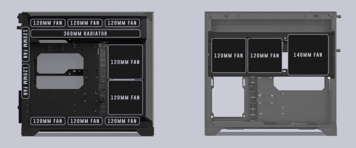 Lian Li O11 Vision-M - fan support.