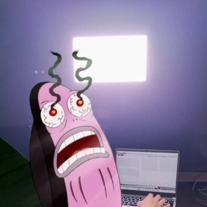 TCL X11L high-brightness TV with SpongeBob - My Eyes! meme.
