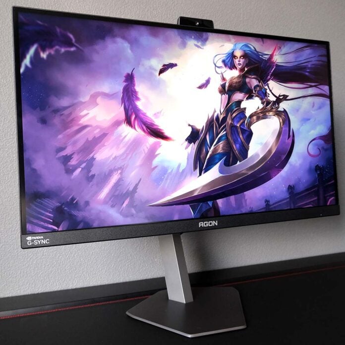 The AOC Agon Pro AG276QSG2 displaying League of Legends artwork.