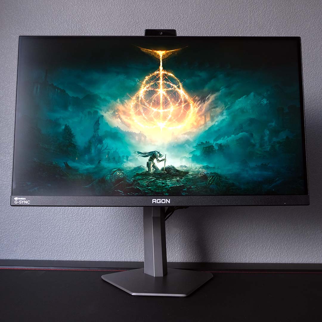 The AOC Agon Pro AG276QSG2 displaying Elden Ring artwork.