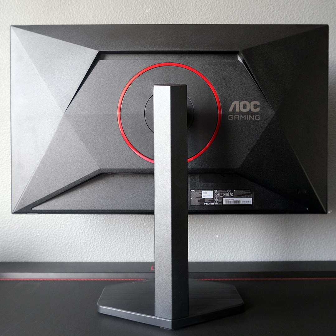 The rear of the AOC Q27G4ZR.