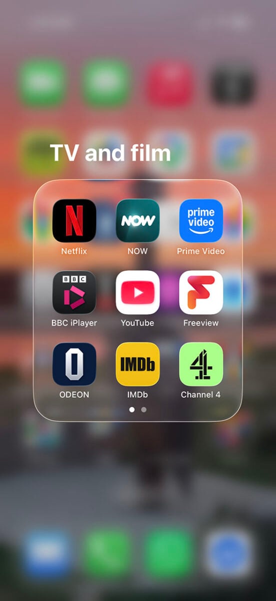 Apple iOS UI with Liquid Glass enabled
