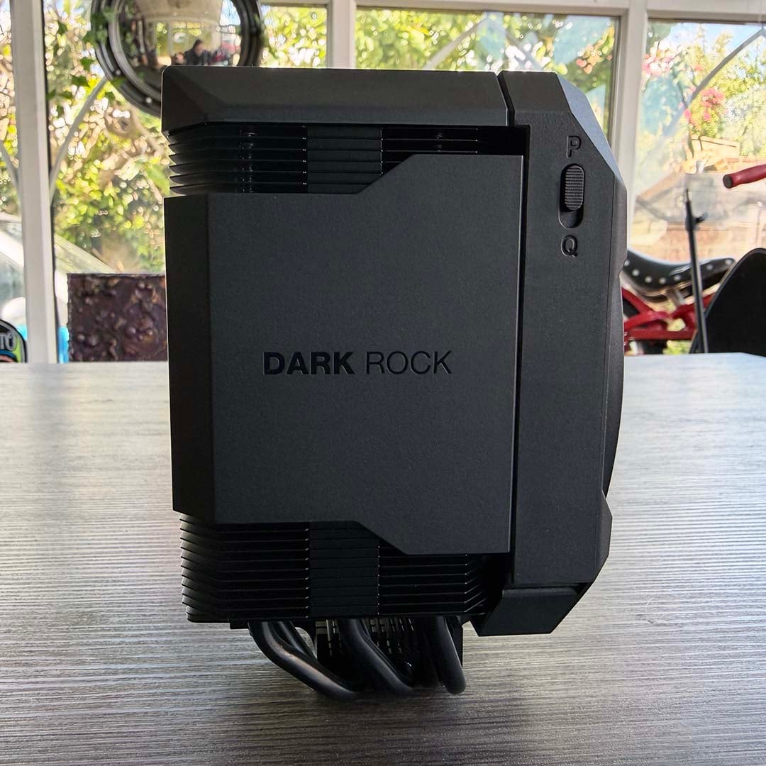 be quiet! Dark Rock 6 side showing  Performance and Quiet slider switch