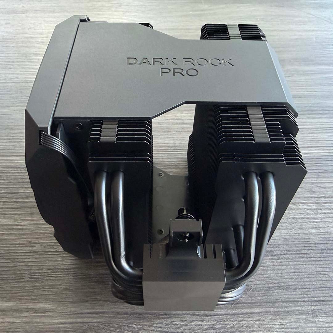 be quiet! Dark Rock Pro 6 side showing contact plate and heatpipes