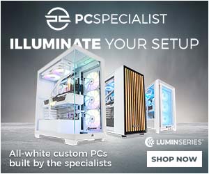 LuminSeries all-white custom PCs built by the specialists.