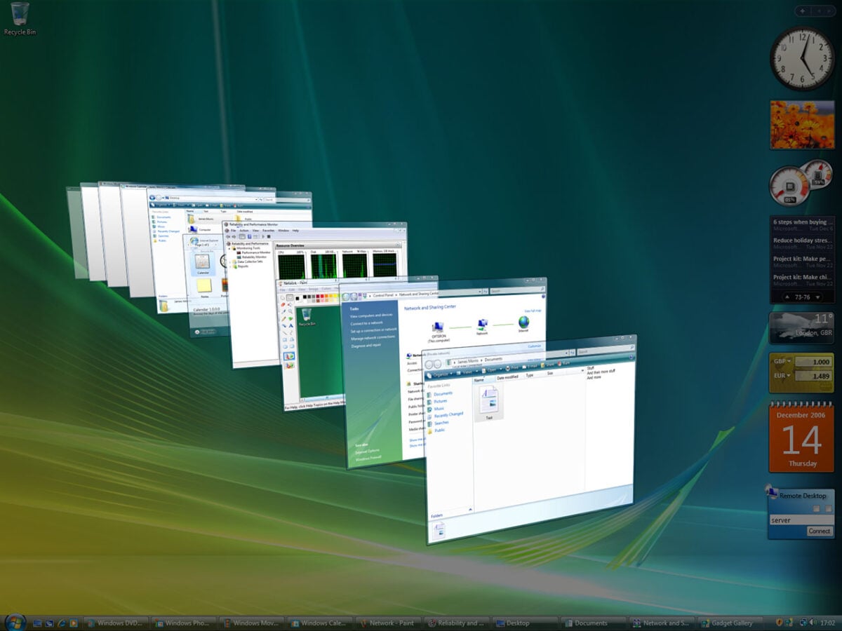 Win-Tab view in Windows Vista