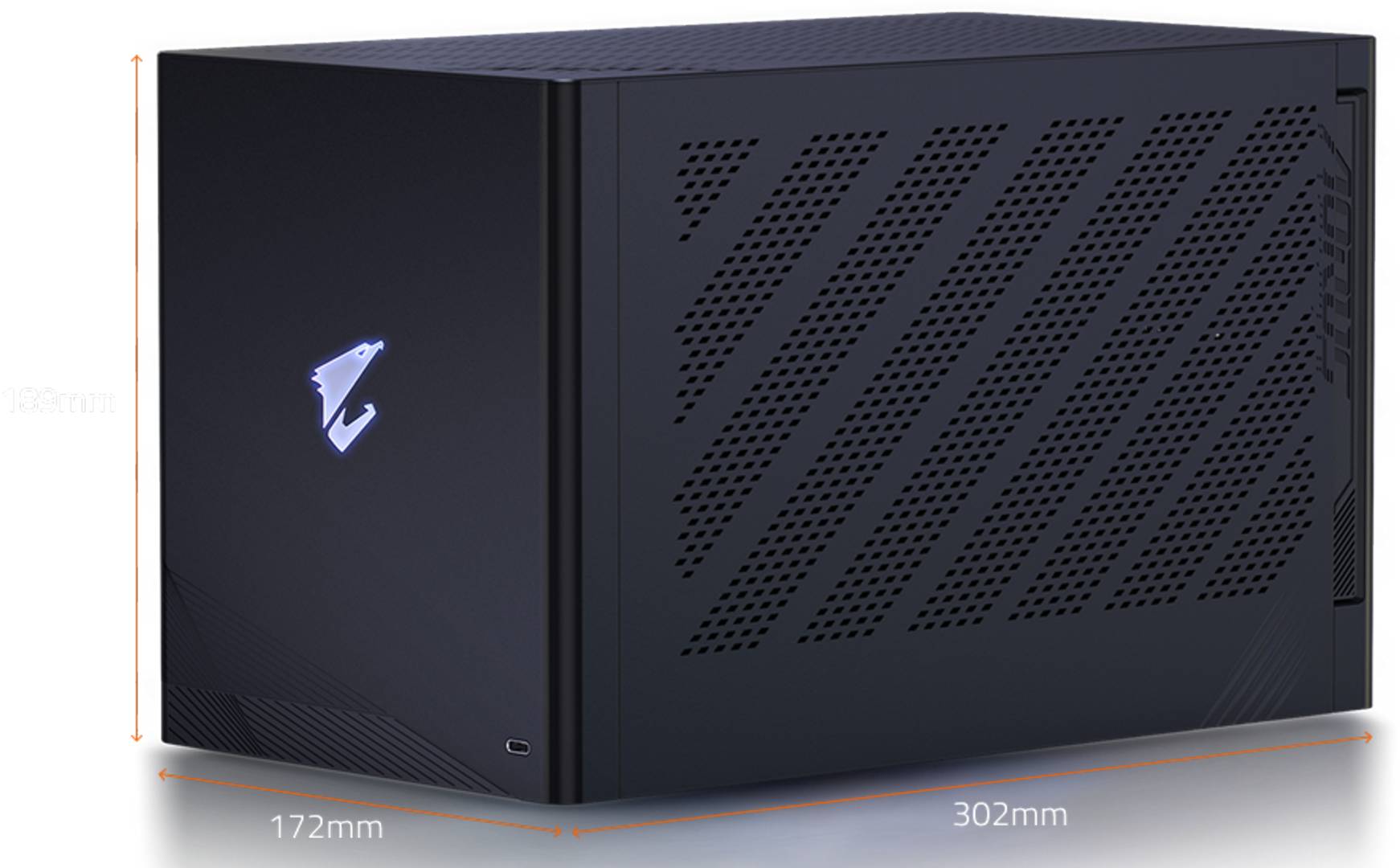 Gigabyte Aorus RTX 5090 AI Box - dimensions.