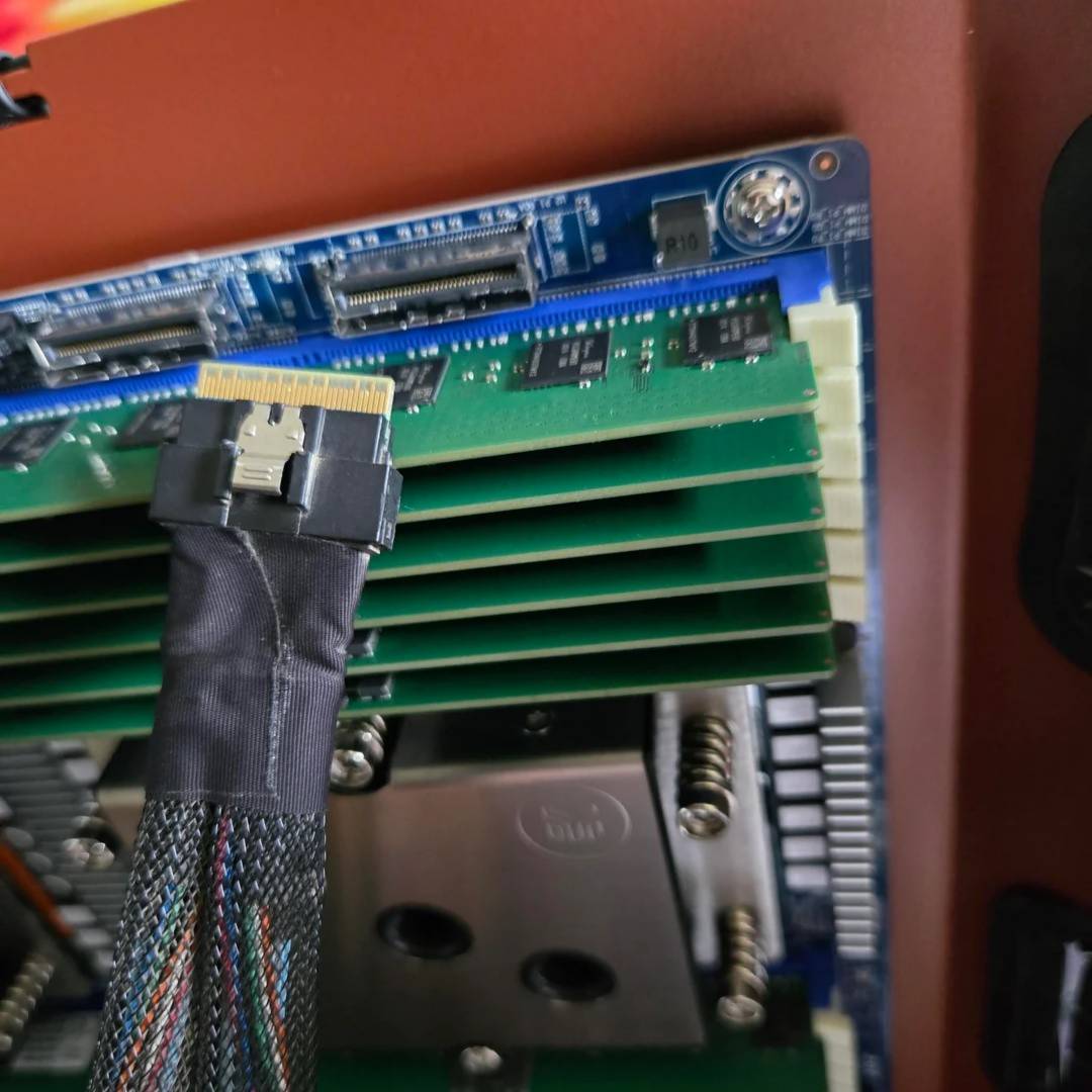 MCIO cable and compatible motherboard.