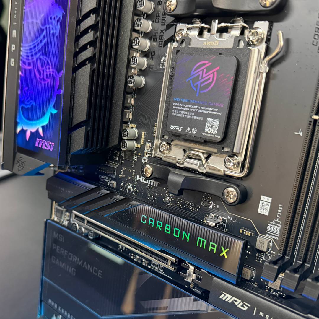 MSI MPG B850 Carbon Max WiFi - VRM and SSD.