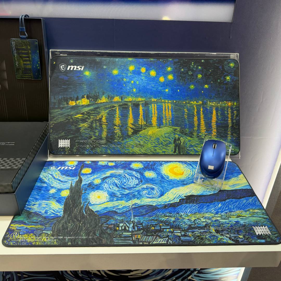 MSI Prestige 14 Flip AI+ Vincent van Gogh Edition - mouse pad bundle.