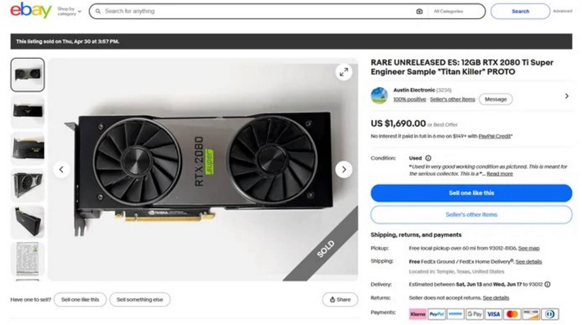 Nvidia RTX 2080 Ti Super - eBay.