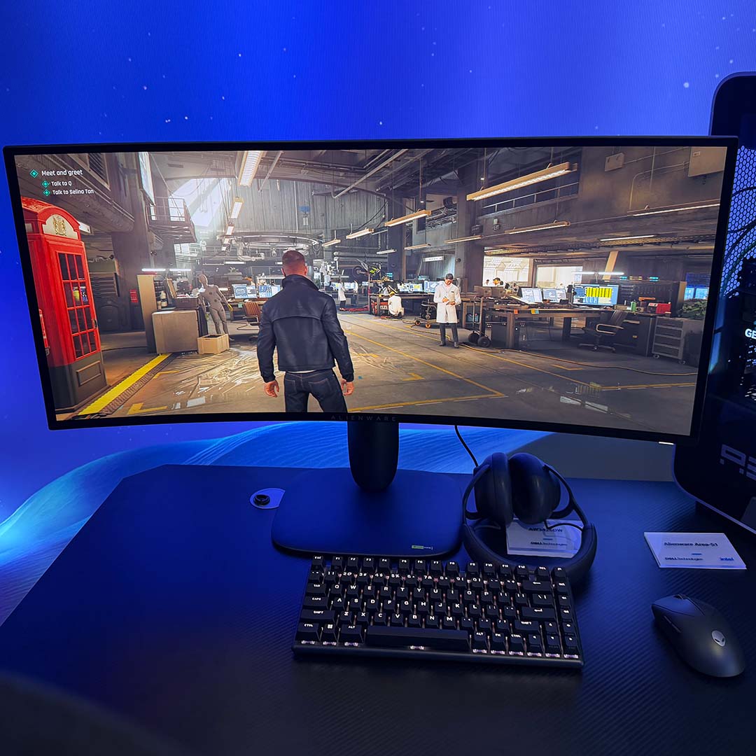 A wide shot of the Alienware AW3426DW.