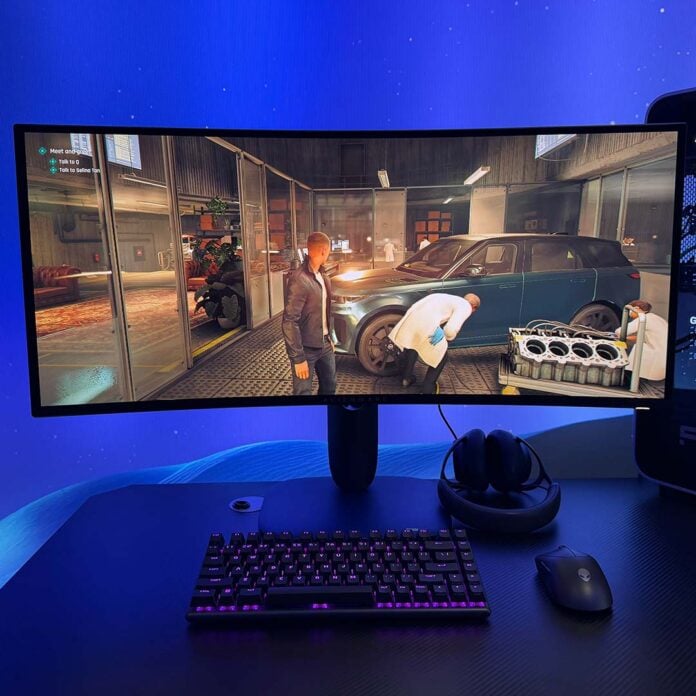 A wide shot of the Alienware AW3426DW.