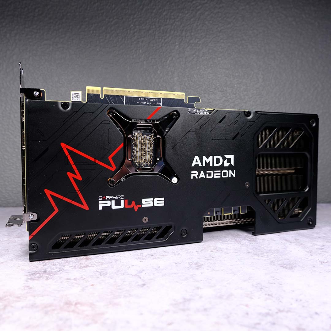 The backplate for the Radeon RX 9070 GRE.