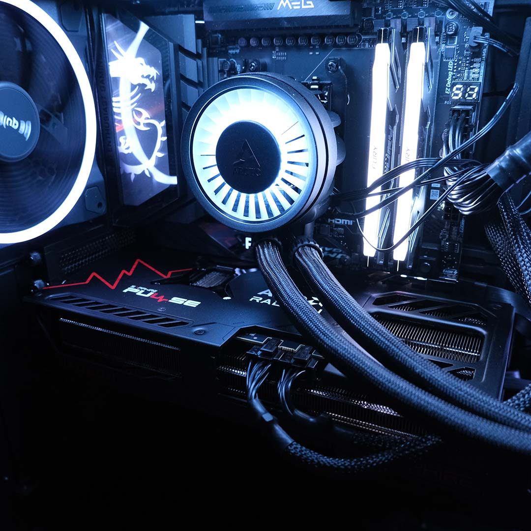 The Sapphire Pulse Radeon RX 9070 GRE in situ within the Club386 9950X3D Test System.