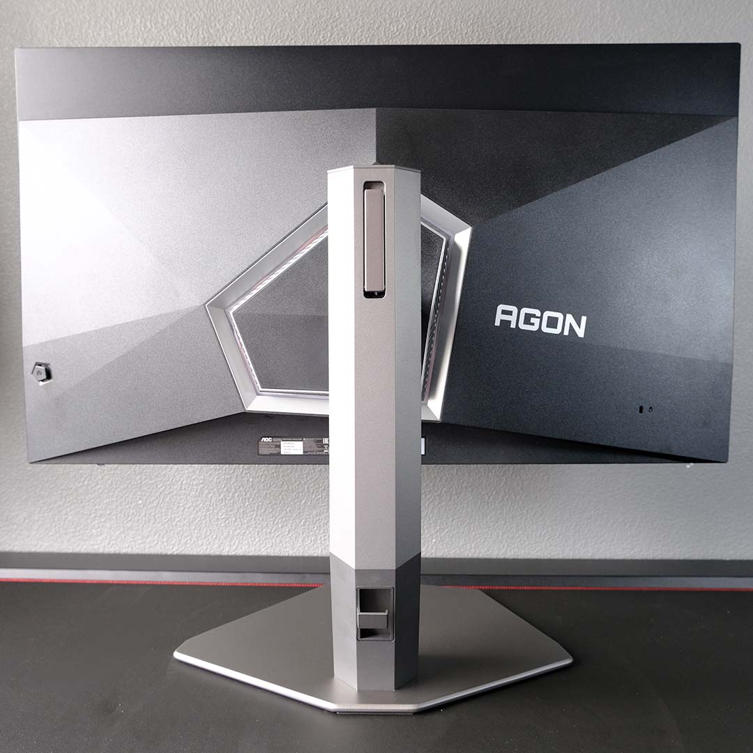 The backside of an AOC Agon Pro AG326UZD2 monitor.
