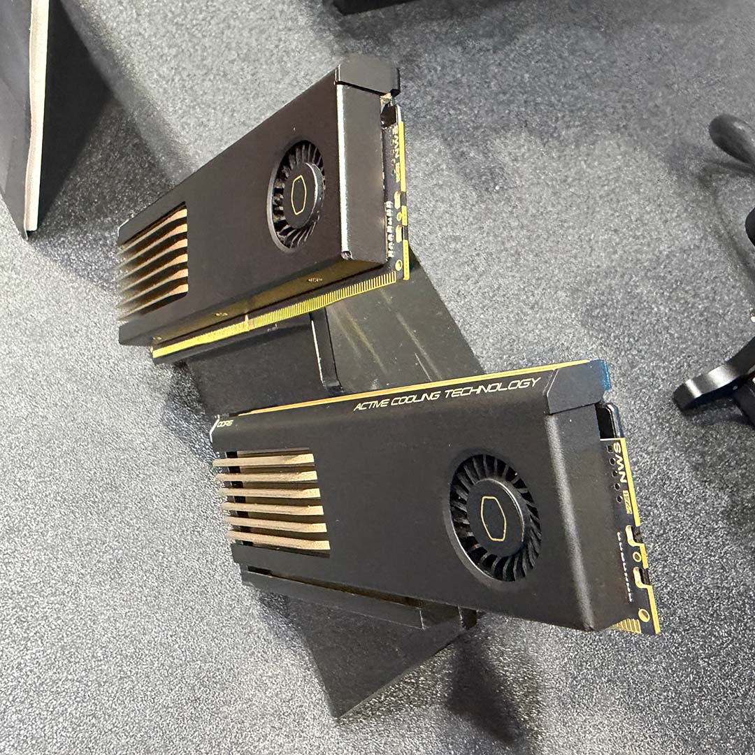 A top-down view of two G.Skill AMD ULL-EXPO RAM sticks, standing upright.