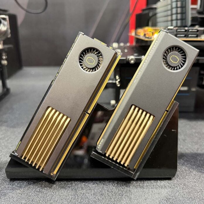 Two G.Skill AMD ULL-EXPO RAM sticks, standing upright.