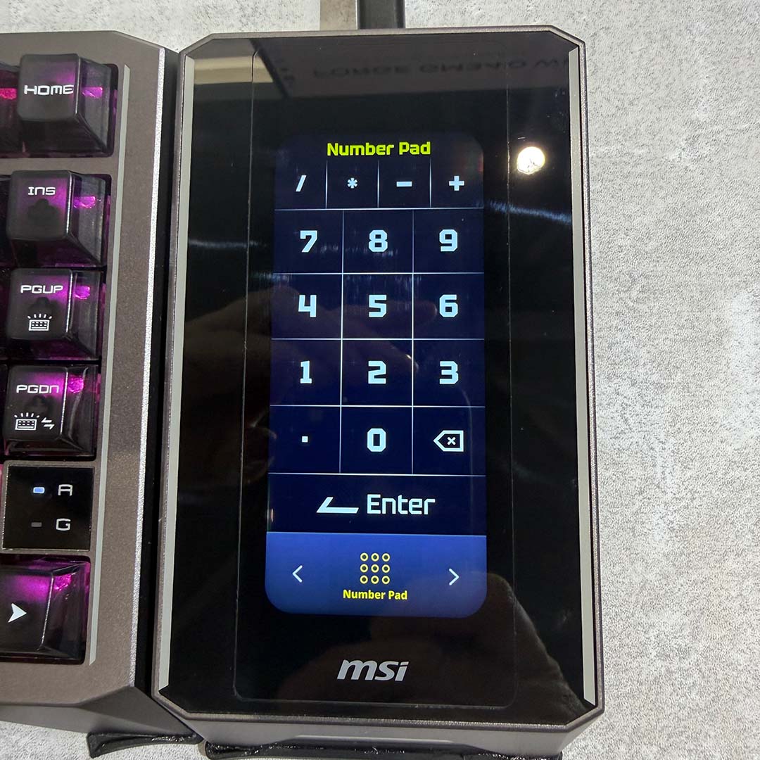 The MSI Strike Nexus, showing a number pad.