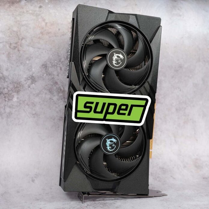 An MSI GeForce RTX 5060 graphics card with a 'Super' logo superimposed on top of it.