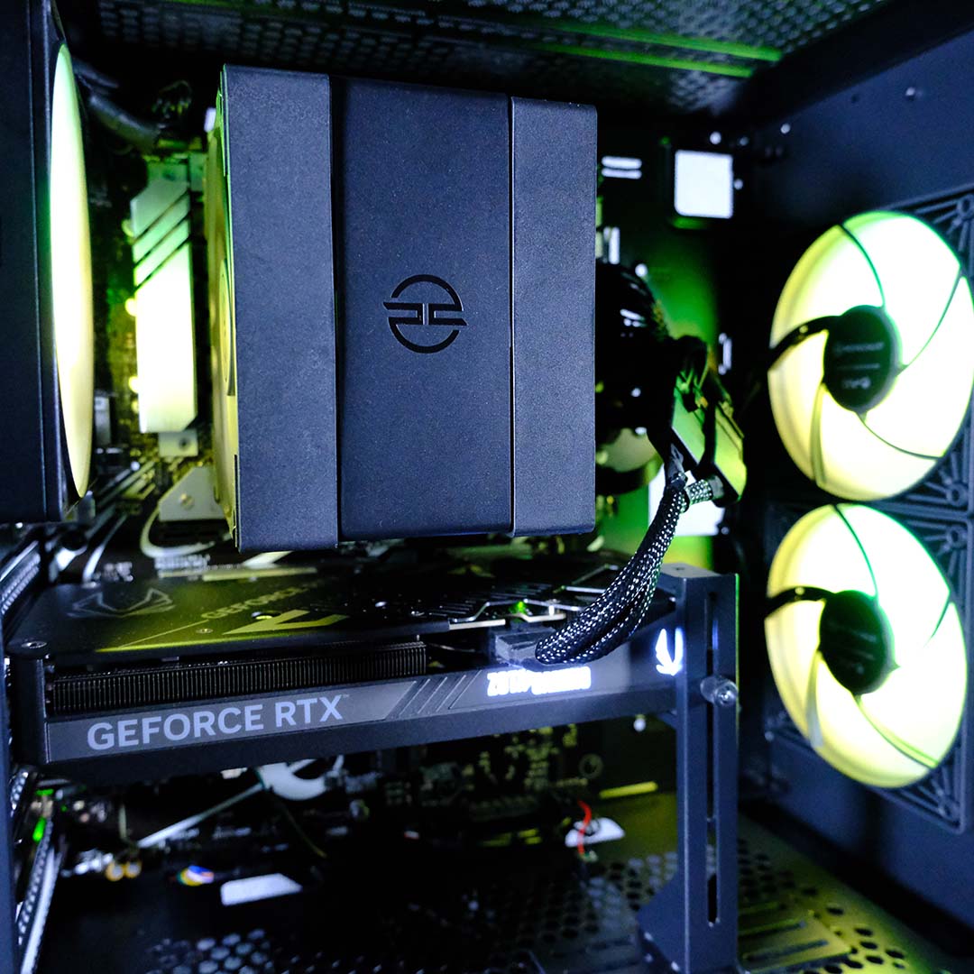 The internal components of the PCSpecialist Elite Storm II.