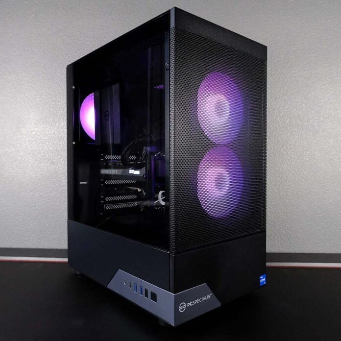 A side-on view of the PCSpecialist Storm Elite II.