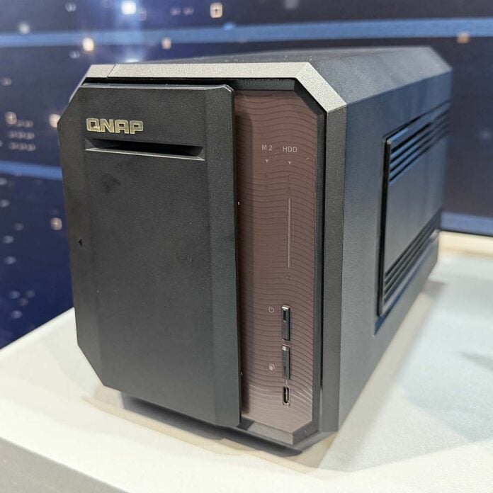 A side-on view of the QNAP TS-h265.