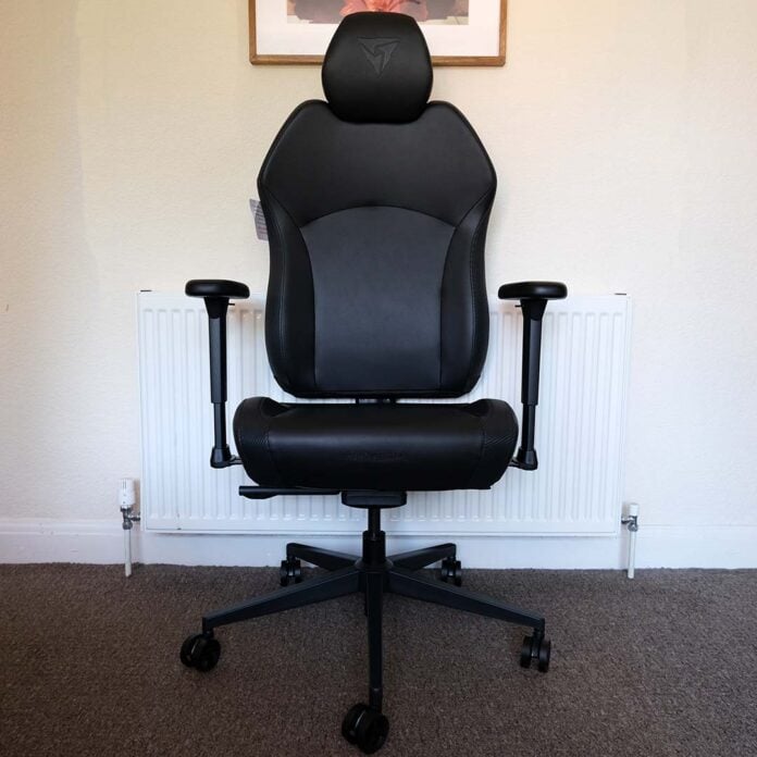 The ThunderX3 Solo gaming chair, fully built.