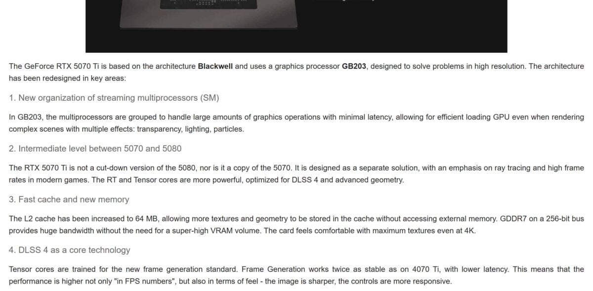 GPUGamer RTX 5070 Ti page
