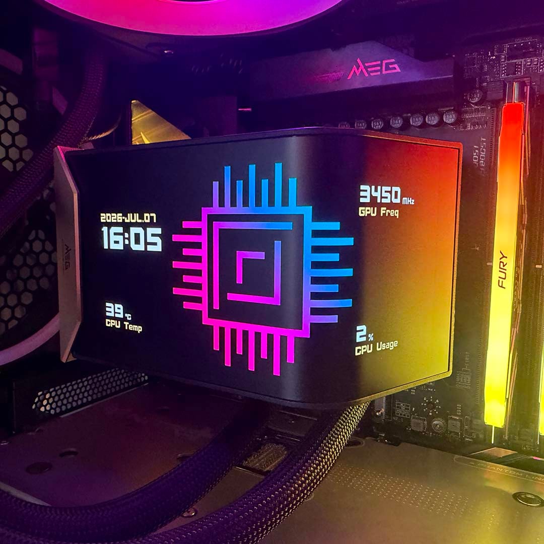 MSI MEG CoreLiquid E15 360 with Club386 logo on display