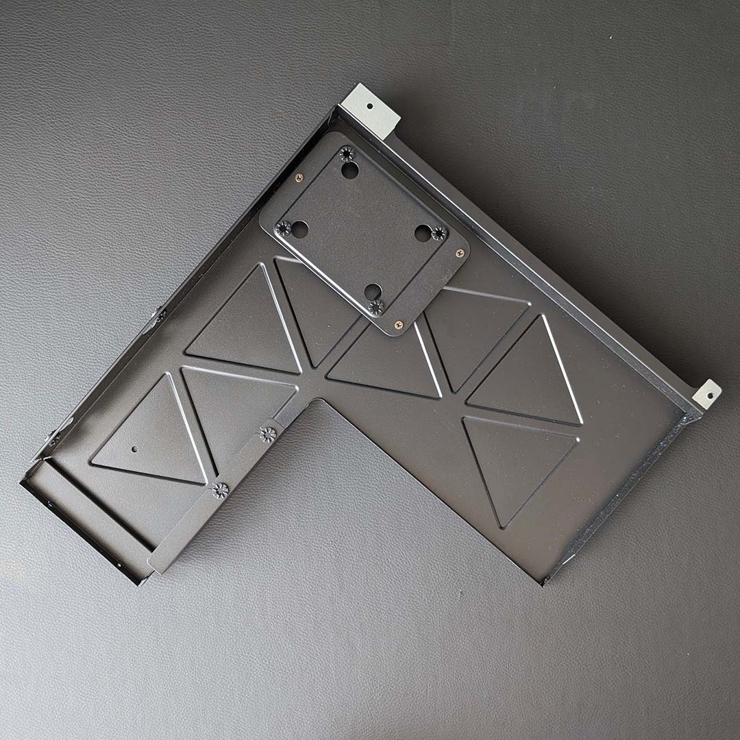 A top-down view of the MEG Vision X AI's 3.5/2.5in caddy.