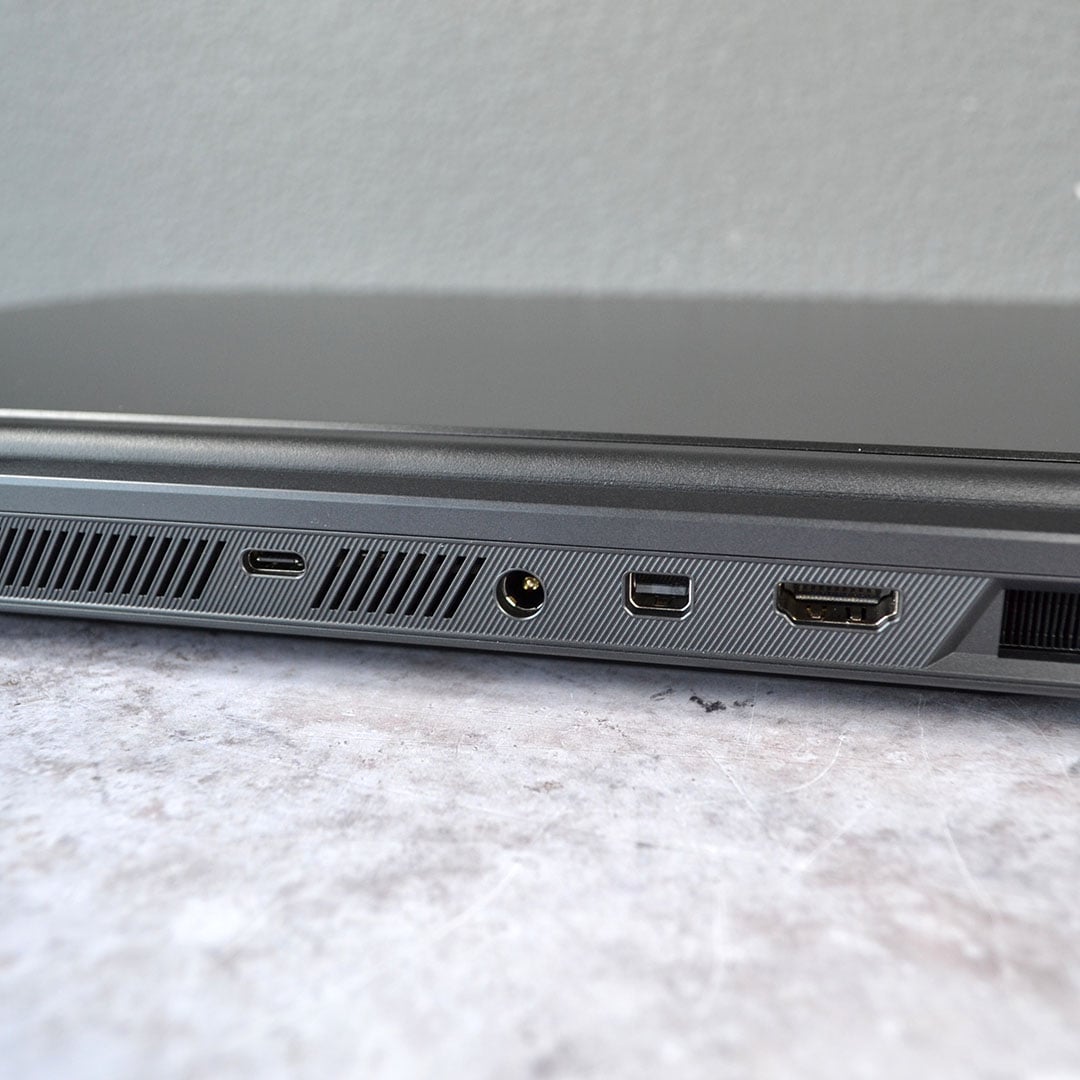 A close up of the PCSpecialist Ionico's rear ports.