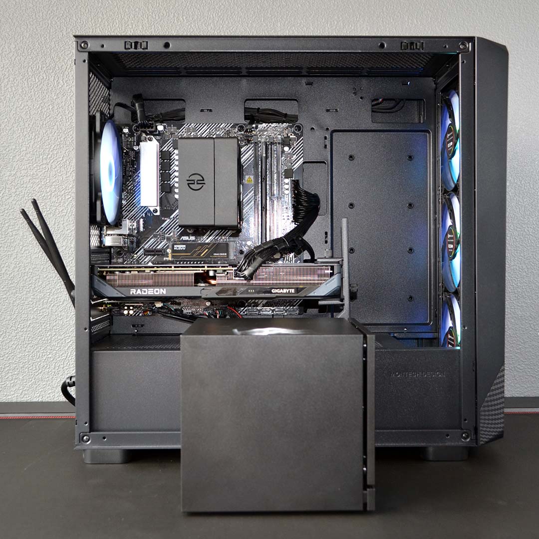 A PCSpecialist Zircon Spark C (behind) and a Steam Machine (front).