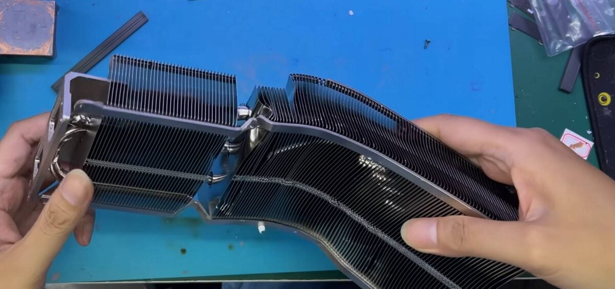 Bent Nvidia RTX 5060 Ti bent cooler.